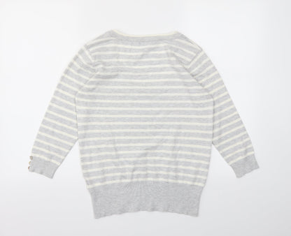 Republic Womens Grey Striped  Pullover Jumper Size 14