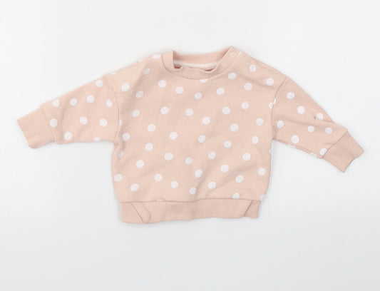 Nutmeg  Pink Polka Dot  Pullover Jumper Size 0-3 Months