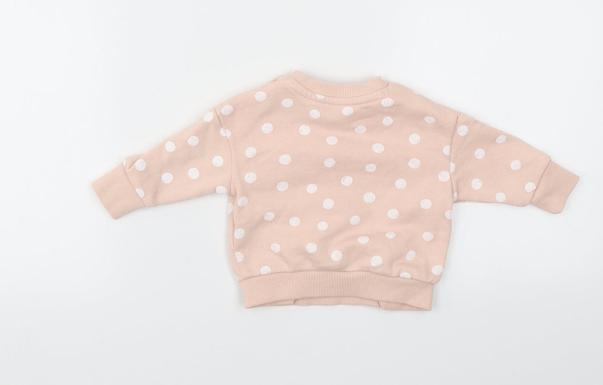 Nutmeg  Pink Polka Dot  Pullover Jumper Size 0-3 Months