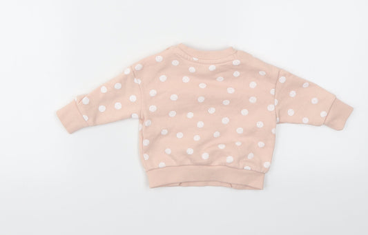 Nutmeg  Pink Polka Dot  Pullover Jumper Size 0-3 Months