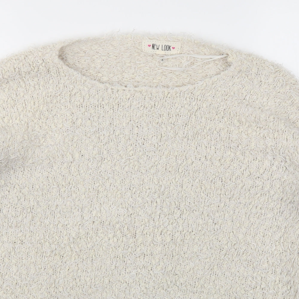 Womens UK Size M New Look Beige Pullover Jumper