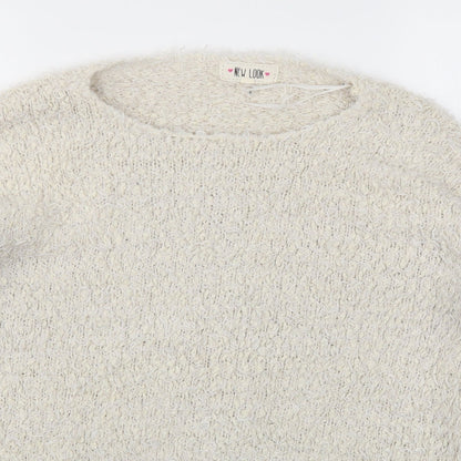 Womens UK Size M New Look Beige Pullover Jumper