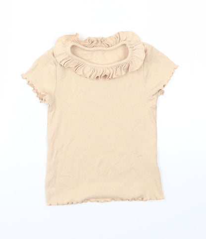 George Girls Beige   Basic T-Shirt Size 4-5 Years