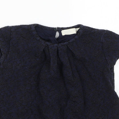 Zara Girls Blue Floral  T-Shirt Dress  Size 3-4 Years