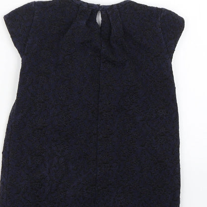 Zara Girls Blue Floral  T-Shirt Dress  Size 3-4 Years