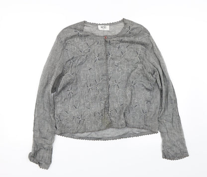Womens UK Size 14 Wallis Grey Basic Button-Up