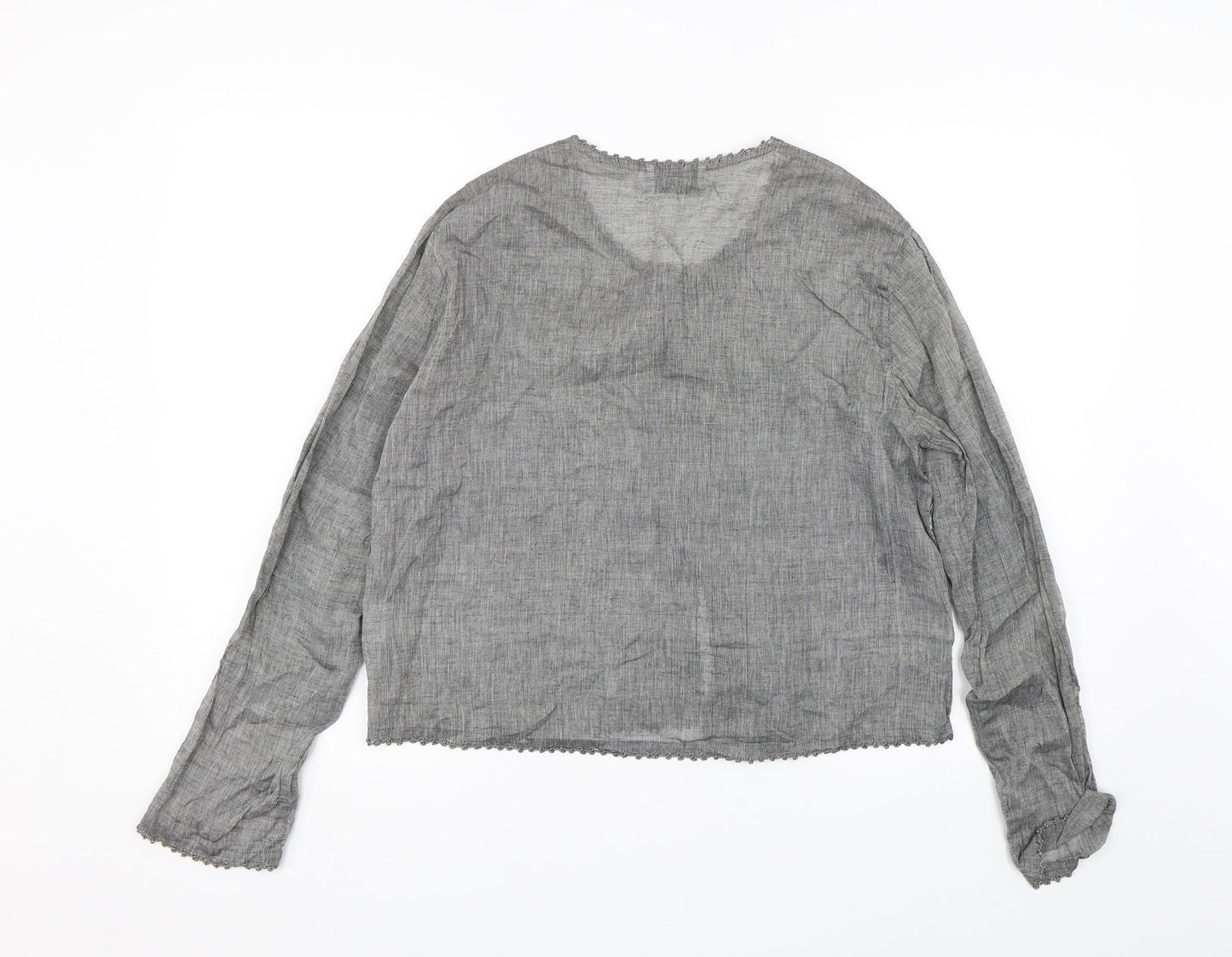 Womens UK Size 14 Wallis Grey Basic Button-Up