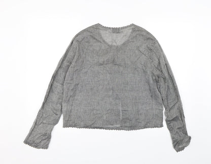 Womens UK Size 14 Wallis Grey Basic Button-Up