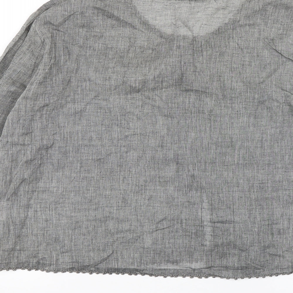 Womens UK Size 14 Wallis Grey Basic Button-Up