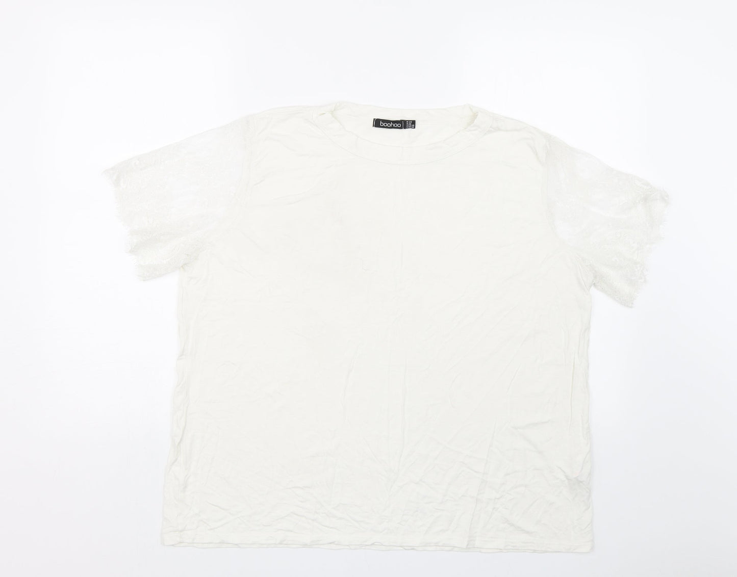 Boohoo Womens White   Basic T-Shirt Size 20