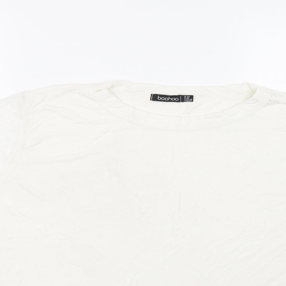 Boohoo Womens White   Basic T-Shirt Size 20