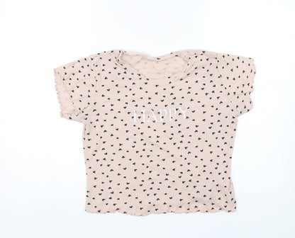 George Womens Brown Polka Dot  Basic T-Shirt Size 12