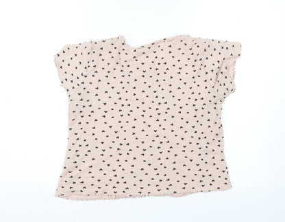 George Womens Brown Polka Dot  Basic T-Shirt Size 12