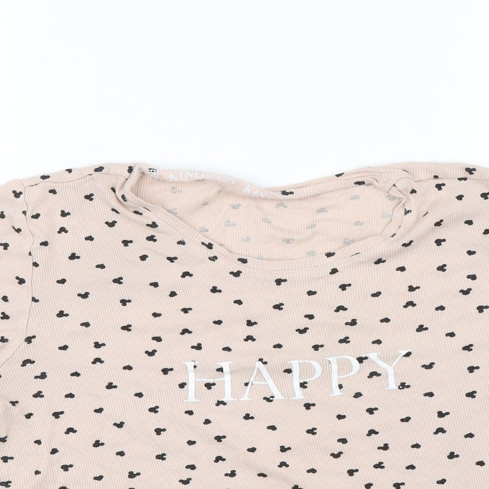 George Womens Brown Polka Dot  Basic T-Shirt Size 12