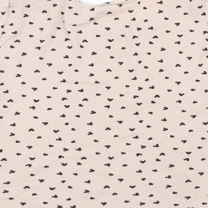 George Womens Brown Polka Dot  Basic T-Shirt Size 12