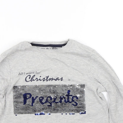 Next Boys Grey   Pullover Sweatshirt Size 11 Years  - Christmas