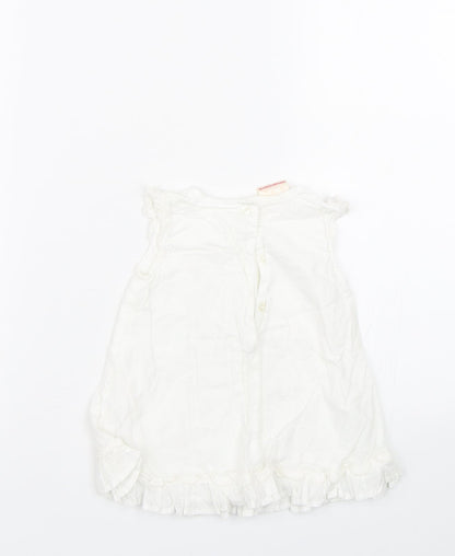 morris mouse Baby White Floral  T-Shirt Dress  Size 3-6 Months