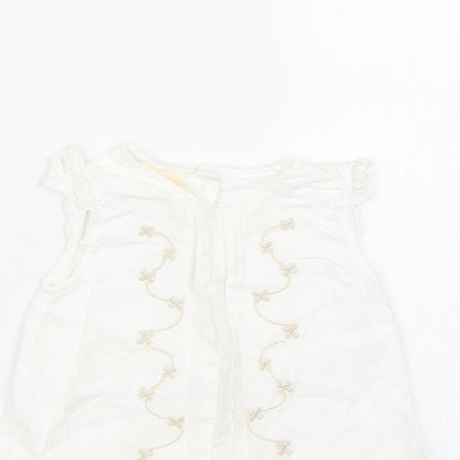 morris mouse Baby White Floral  T-Shirt Dress  Size 3-6 Months
