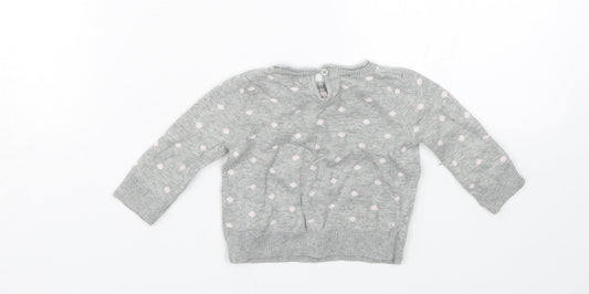 BabyGap Girls Grey Spotted  Pullover Jumper Size 0-3 Months  - Bike