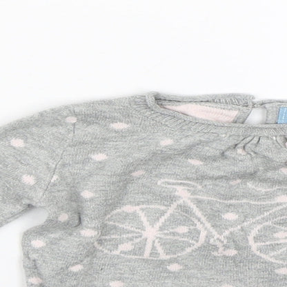 BabyGap Girls Grey Spotted  Pullover Jumper Size 0-3 Months  - Bike