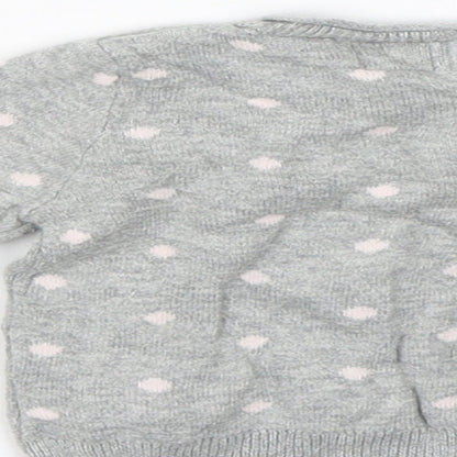 BabyGap Girls Grey Spotted  Pullover Jumper Size 0-3 Months  - Bike