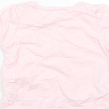 M&S Girls Pink Floral  Basic Blouse Size 3-6 Months