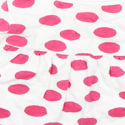 Earlydays Girls White Polka Dot  Basic T-Shirt Size 0-3 Months