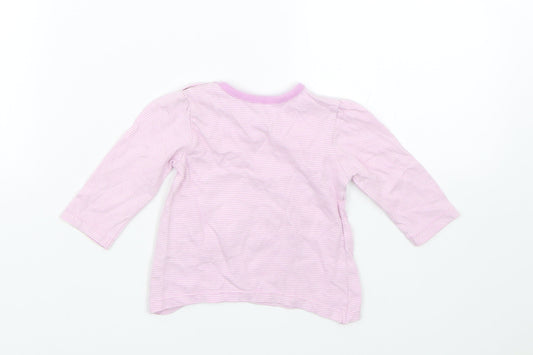 Nutmeg Girls Purple Striped  Basic T-Shirt Size 0-3 Months