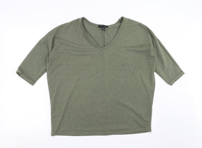 Womens UK Size M New Look Green Pullover Jumper