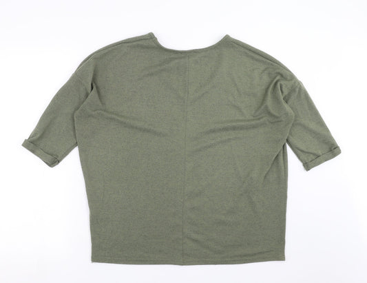 Womens UK Size M New Look Green Pullover Jumper