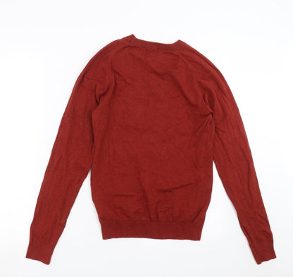 NEXT Mens Brown  Knit Pullover Jumper Size XS  - rust coloured