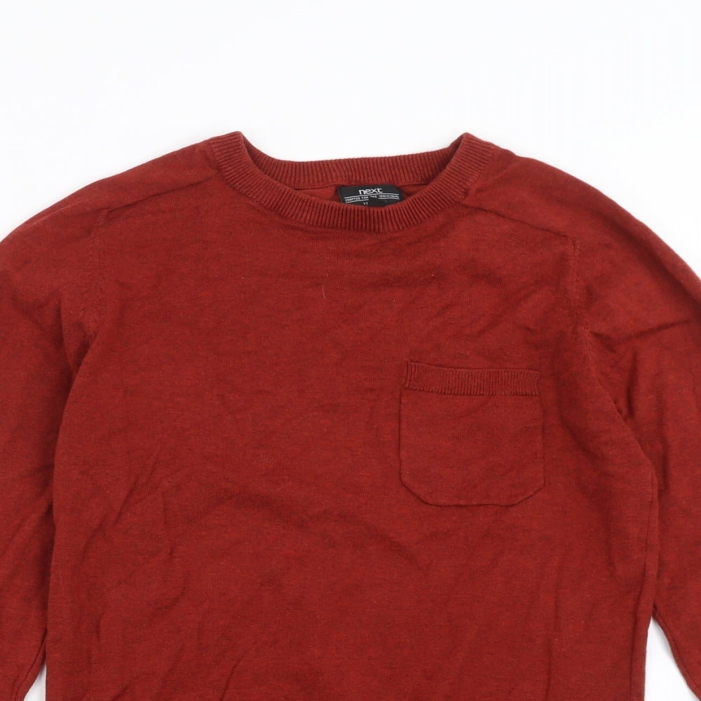NEXT Mens Brown  Knit Pullover Jumper Size XS  - rust coloured