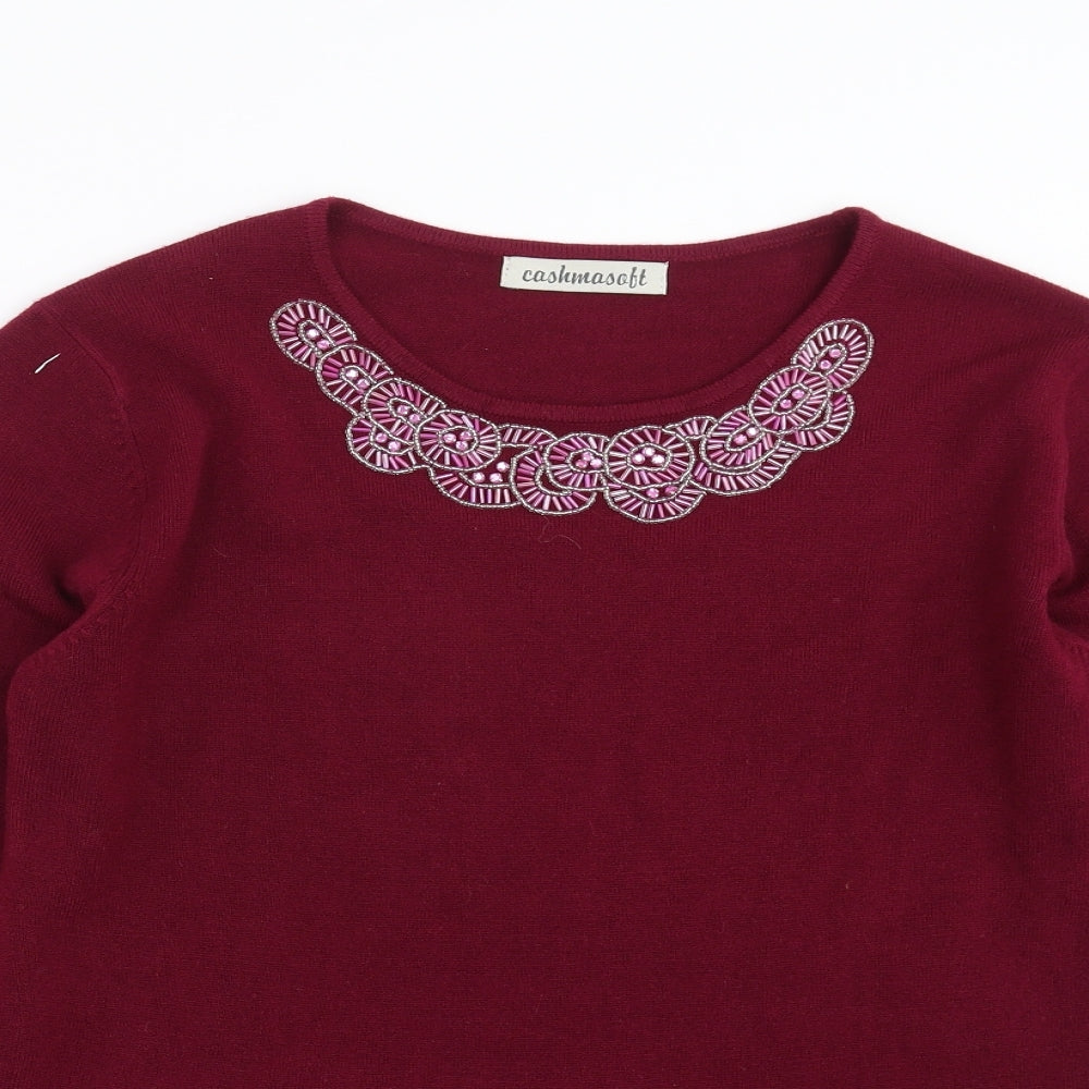 Womens UK Size M Cashmasoft Purple Pullover Jumper