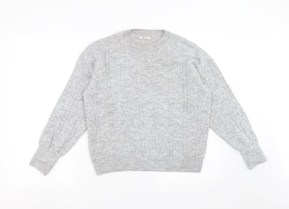 TU Womens Grey  Knit Pullover Jumper Size 10