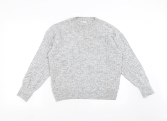 TU Womens Grey  Knit Pullover Jumper Size 10