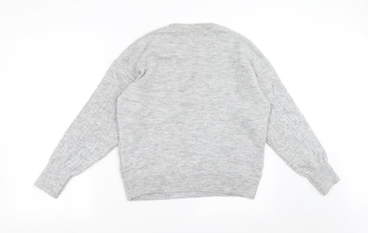 TU Womens Grey  Knit Pullover Jumper Size 10