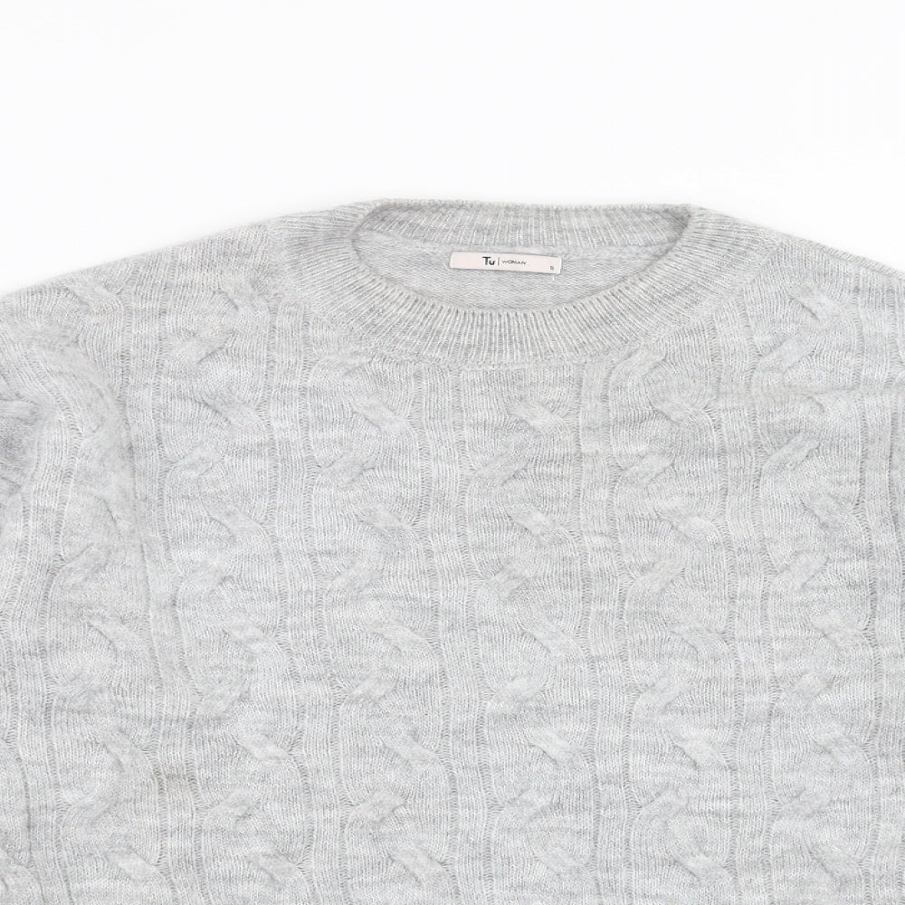 TU Womens Grey  Knit Pullover Jumper Size 10