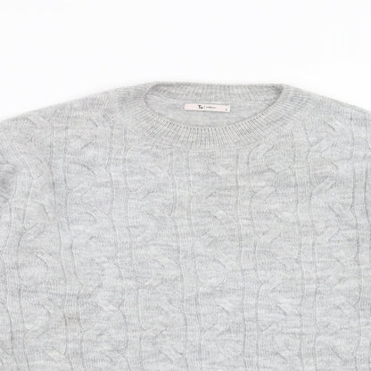 TU Womens Grey  Knit Pullover Jumper Size 10
