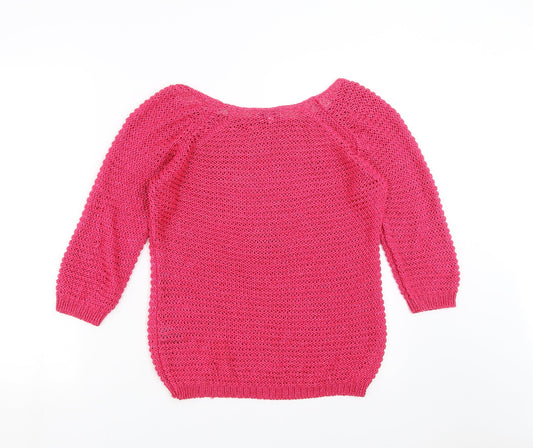 Womens UK Size M Marks and Spencer Pink Pullover Jumper