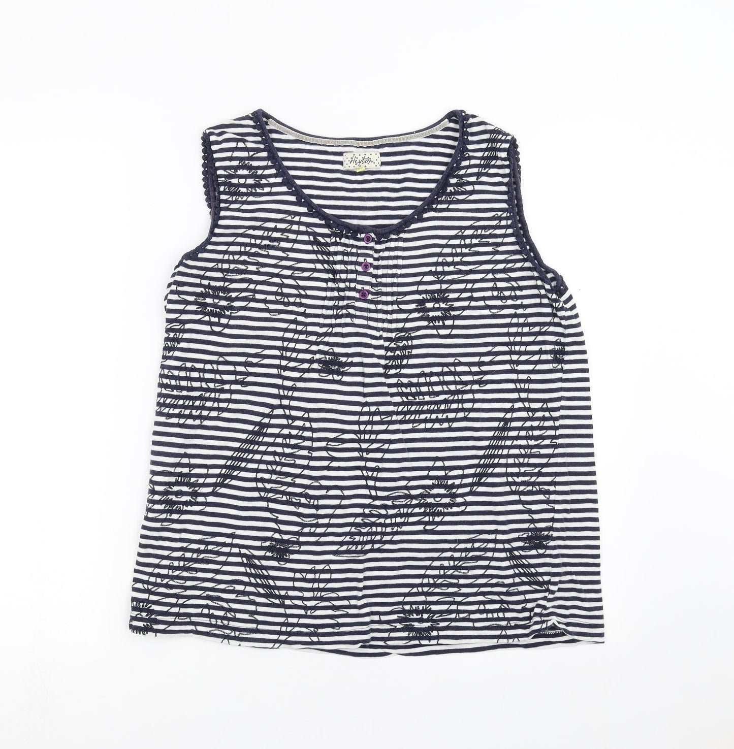 Womens UK Size L Heyton Blue Basic T-Shirt