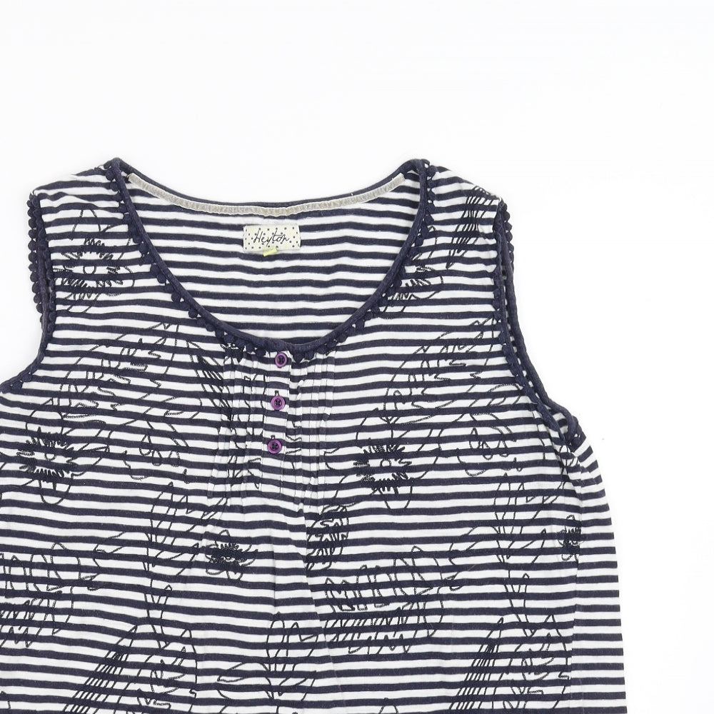 Womens UK Size L Heyton Blue Basic T-Shirt