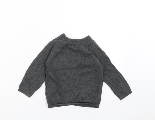 TU Baby Grey  Knit Pullover Jumper Size 12-18 Months  - animal face