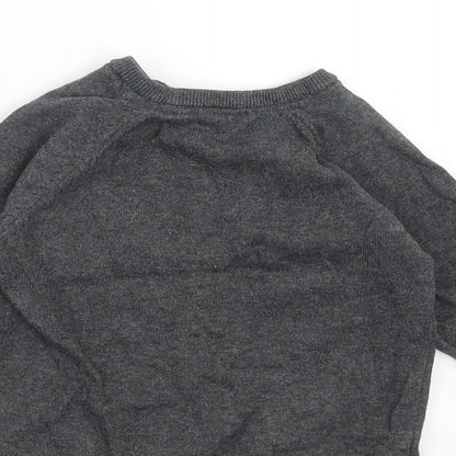 TU Baby Grey  Knit Pullover Jumper Size 12-18 Months  - animal face