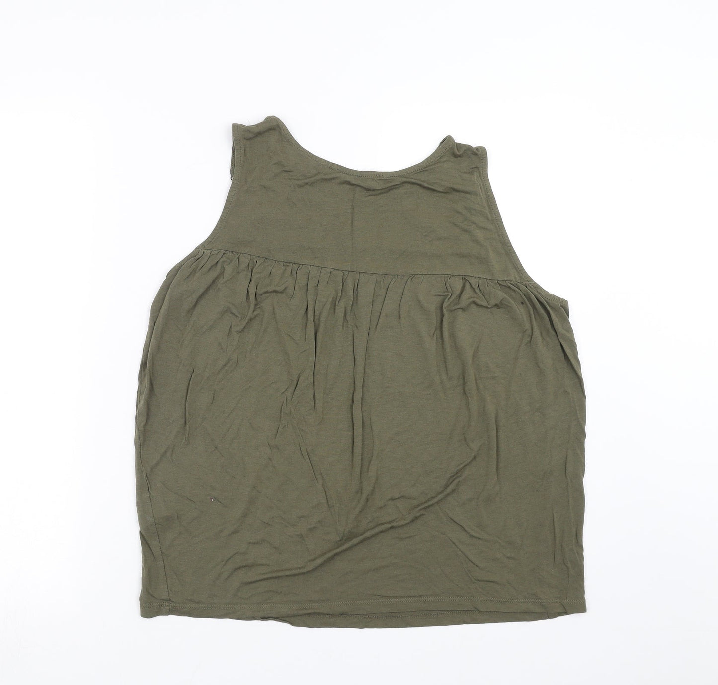 Primark Womens Green   Basic Blouse Size 14  - floral lace detail