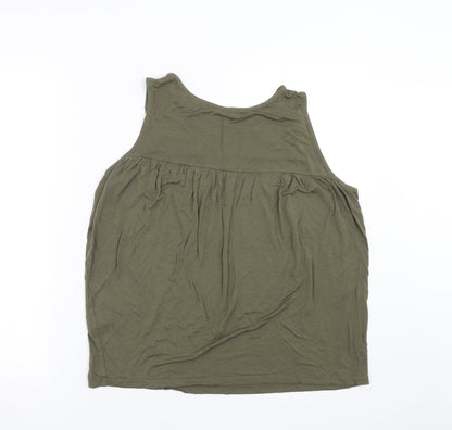 Primark Womens Green   Basic Blouse Size 14  - floral lace detail