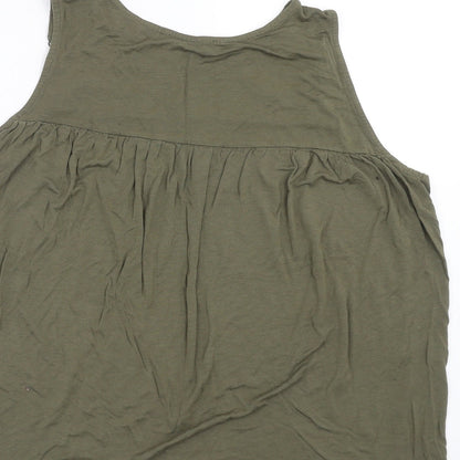 Primark Womens Green   Basic Blouse Size 14  - floral lace detail