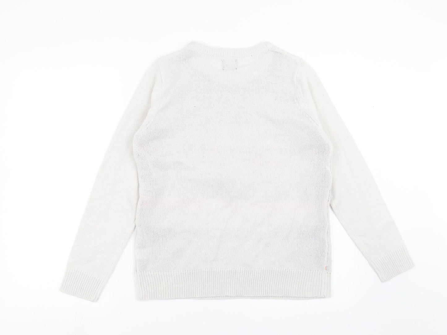Womens UK Size 12 BEYOU Ivory Pullover Jumper
