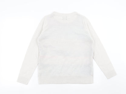 Womens UK Size 12 BEYOU Ivory Pullover Jumper