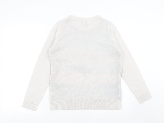 Womens UK Size 12 BEYOU Ivory Pullover Jumper