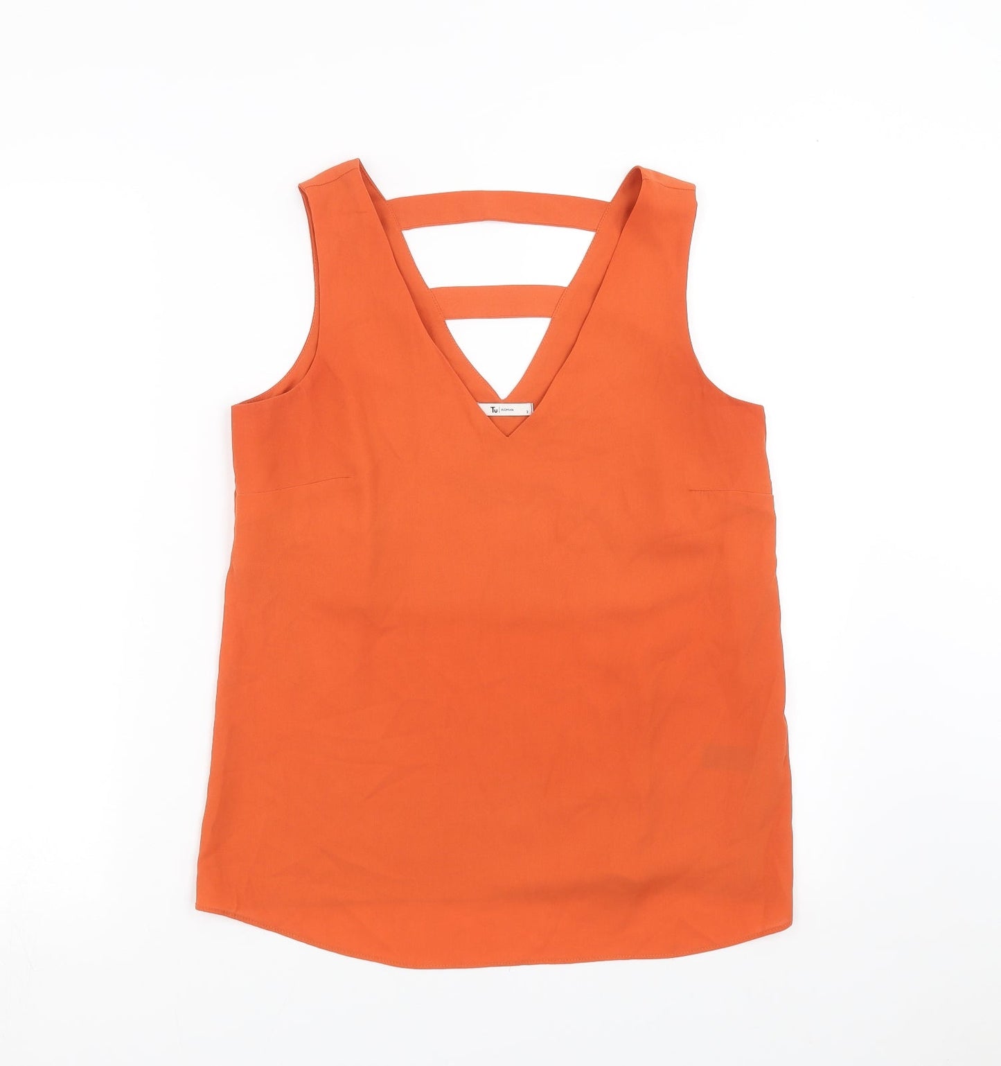 TU Womens Orange   Basic Blouse Size 8